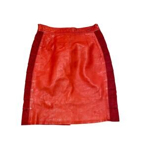 Red leather skirt waist